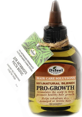 DIFEEL, 99% Natural Hair Care Solutions Pro-Growth, 99% натуральное масло для волос, активный рост, 75 мл