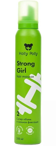 HOLLY POLLY, Strong Girl, Мусс для волос Супер Объем и Сильная Фиксация, 200 мл