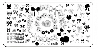 PLANET NAILS, Пластина для Stamping Nail Art, №26