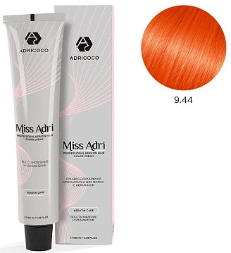 ADRICOCO, Miss Adri, Крем-краска для волос, №9.44, Очень светлый интенсивный медный блонд, 100 мл