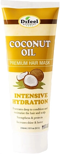 DIFEEL, Coconut Oil Premium Hair Mask 8 oz, Премиальная маска для волос с кокосовым маслом, 236 мл