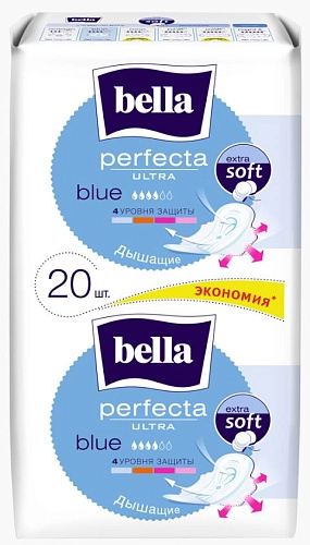 BELLA, Ультратонкие женские гигиенические впитывающие прокладки под товарным знаком "bella" в вариантах: perfecta ULTRA blue, 20 шт/уп