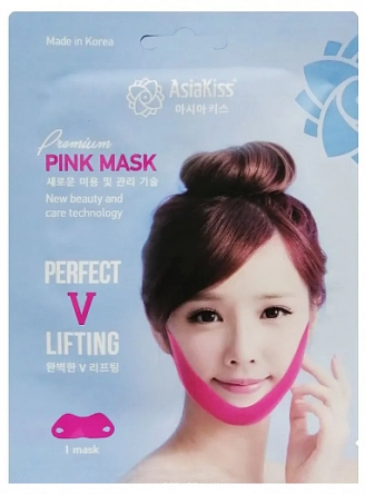 AsiaKiss, Лифтинг-маска против второго подбородка, корректирующая (1 маска), 10 г 