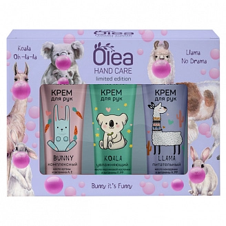 OLEA, HAND CARE ANIMALS limited edition Подарочный набор крем для рук 3*30мл