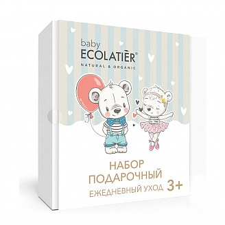 ECOLATIER, Pure Baby 3+, Подарочный набор (шампунь детский 2в1, 150 мл + крем детский, 75 мл) 