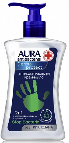 AURA, Мыло жидкое антибактериальное Derma Protect 2в1, 250мл  