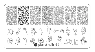 PLANET NAILS, Пластина для Stamping Nail Art, №50