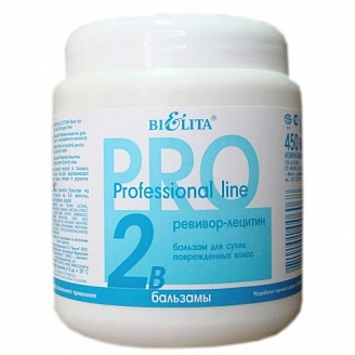BIELITA, PROFESSIONAL LINE, Бальзам для сухих и поврежденных волос, лецитин, 450 мл