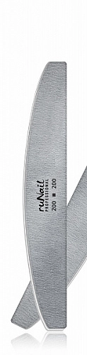 RUNAIL, Профессиональная пилка для искусственных ногтей, серая, полукруглая, 200/200