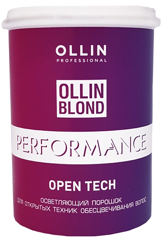 OLLIN, BLOND PERFORMANCE, Open Tech, Осветляющий порошок для открытых техник обесцвечивания волос, 500г