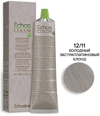 ECHOS LINE, ECHOS COLOR, Крем-краска №12.11 (S12.1) NEW, Сверхосветляющий блонд экстра холодный платиновый, 100 мл