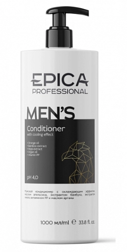 EPICA PROFESSIONAL, MEN'S, Мужской кондиционер с охл эффектом с маслом апельсина и экстрактом бамбука, 1000 мл