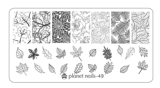 PLANET NAILS, Пластина для Stamping Nail Art, №49