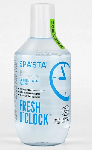 SPASTA, FRESH O'CLOCK, Жидкость для ирригатора, Здоровые зубы и десны, 400 мл (Ecocert)