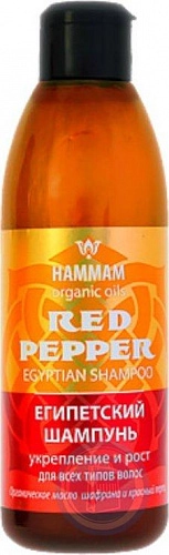 HAMMAM, Шампунь укрепление и рост для всех типов волос, египетский, Red pepper, 320 мл