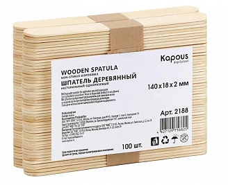 KAPOUS, Шпатель деревянный, 140*18*2 мм, (100 шт/упак)