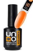 UNO, RUBBER, Камуфлирующее базовое покрытие для гель-лака, Neon Orange, 12 г