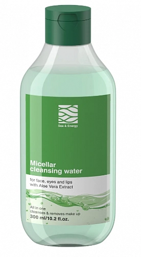 SEA&ENERGY, Мицеллярная вода, очищающее средство для лица, глаз и губ с экстрактом алоэ вера, 300 мл