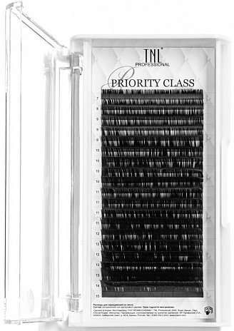 TNL, Ресницы на ленте Priority Class 0.10, изгиб L, MIX №1 (7-15 мм), 20 линий