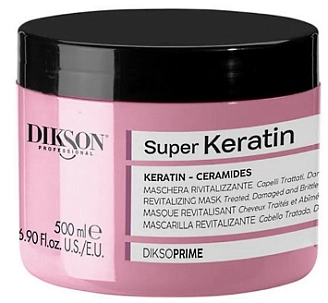 DIKSON, DIKSOPRIME Revitalizing, Маска восстанавливающая для химически обработанных, поврежденных и ломких волос с кератином и керамидами, 500м