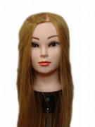 PROFZAL, R-020 Голова манекен золотисто-русый, 60% иск. волос, 40% натур. волос,  50 см