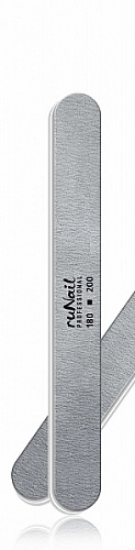 RUNAIL, Профессиональная пилка для искусственных ногтей, серая, закругленная, 180/200