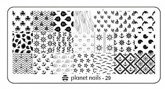 PLANET NAILS, Пластина для Stamping Nail Art, №29
