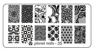 PLANET NAILS, Пластина для Stamping Nail Art, №36