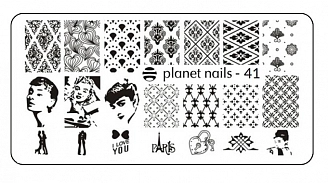 PLANET NAILS, Пластина для Stamping Nail Art, №41