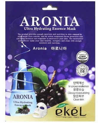 EKEL,  Aronia Ultra Hydrating Essence Mask, Тканевая маска для лица с экстрактом аронии, 25 мл
