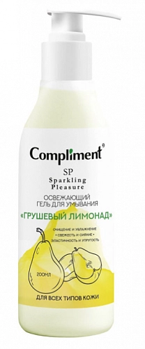 COMPLIMENT, Sparkling Pleasure, Гель для умывания освежающий, Грушевый лимонад, 200мл