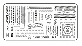 PLANET NAILS, Пластина для Stamping Nail Art, №40