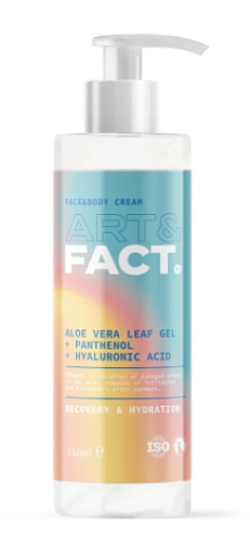 ART&FACT, Успокаивающий крем для лица и тела после загара (Aloe Vera Leaf Gel + Panthenol), 150 мл