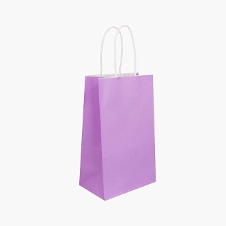 PROFZAL, Крафт-пакет с ручками, фиолетовый, вертикальный, 22*16*8
