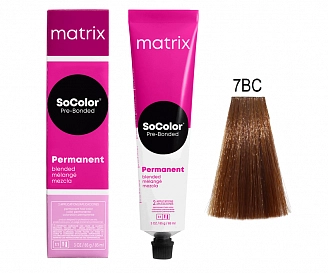 MATRIX, SOCOLOR Pre-Bonded, Крем-краска для волос №7BC, блондин коричнево-медный, 90 мл