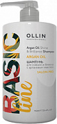 OLLIN, BASIC LINE, Шампунь для сияния и блеска с аргановым маслом, 750 мл