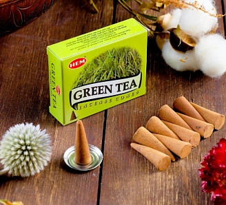 Благовония "HEM Green Tea" (Зелёный чай), 10 конусов 696375